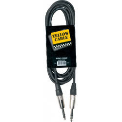 Câble audio jack stéréo mâle 6,35 - jack stéréo mâle 6,35 Yellow Câble K15 3 mètres