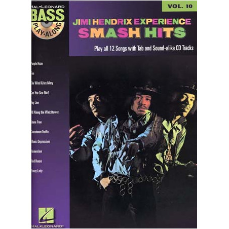 Guitar Bass Play Along VOl.10 Jimi Hendrix Experience Smash Hits Tab (+ audio)