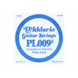 D'addario PL0095 - Corde au détail 009.5 guitare électrique - Acier plein