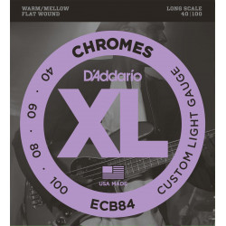 D'addario ECB84 - Jeu de Cordes Basse XL Chromes File Plat  40-100