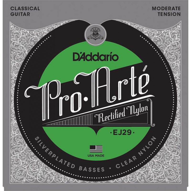 D'addario EJ29 - Jeu de cordes classique - 27-42  Moderate /Rectifié-Plaqué Argent