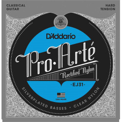 D'addario EJ31 - 29-42 Hard /Rectifié-Plaqué Argent - guitare classique