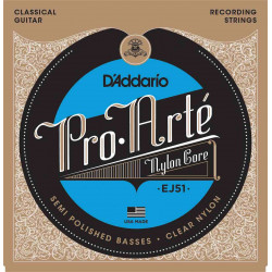 D'addario Pro Arte Hard EJ51 - Jeu Cordes Classiques tirant fort  /Nyl Clair-Plaqué Argent Poli