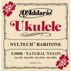 D'addario Nyltech EJ88B - Jeu de cordes ukulélé Baryton