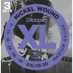 3 Jeux D'addario EXL115 - cordes guitare électrique