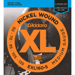 D'addario EXL160-5 médium 50-135 - Jeu de cordes basse électrique 5 cordes