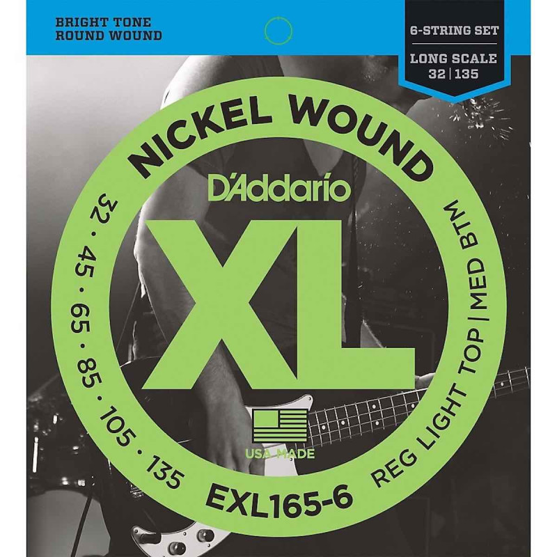 D'Addario EXL165-6 - Jeu de cordes basse électrique 6 cordes 32-135