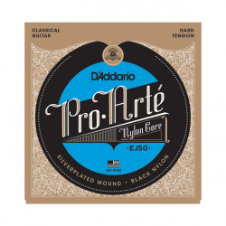 D'addario Pro Arte Hard J50 - Jeu Cordes Classiques tirant fort nylon Noir