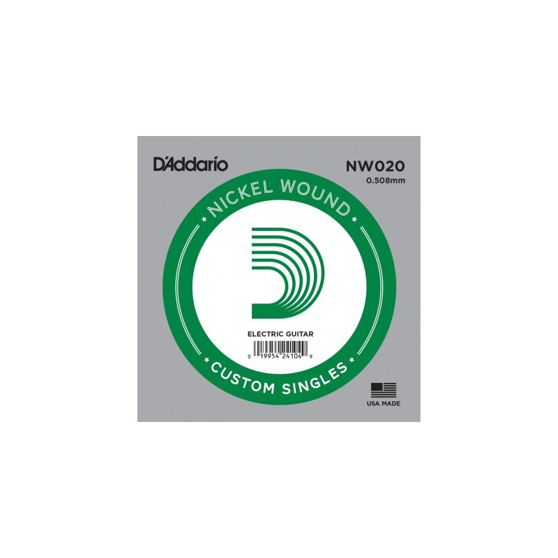 Corde au détail D'addario NW020 - guitare électrique - Filet rond 20