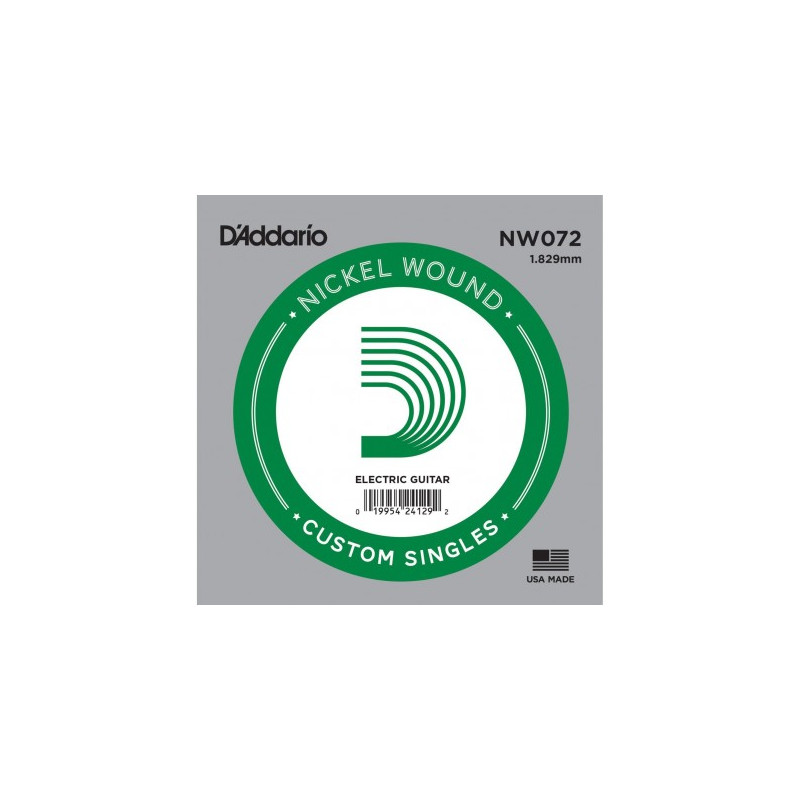 Corde au détail D'addario NW072 - guitare électrique - Filet rond 72