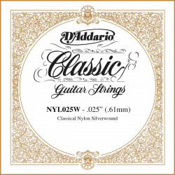 D'addario NYL025W Filé Plaqué Argent 025 - 1 Corde au détail