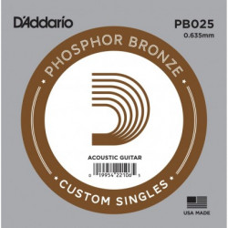 Corde au détail Guitare acoustique D'Addario Filée Phosphore Bronze 025 - PB025