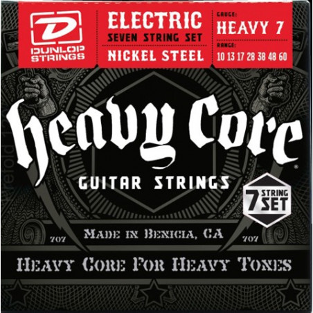 Dunlop DHCN1060-7 Heavier core 10-48+60 - Jeu guitare électrique 7 cordes