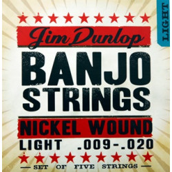 Dunlop DJN0920 Nickel Light 9-20 - Jeu de 5 cordes banjo