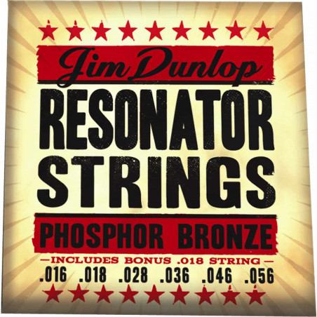 Dunlop DOP1656 Phosphore Bronze 16-56 - Jeu cordes Guitare à résonateur
