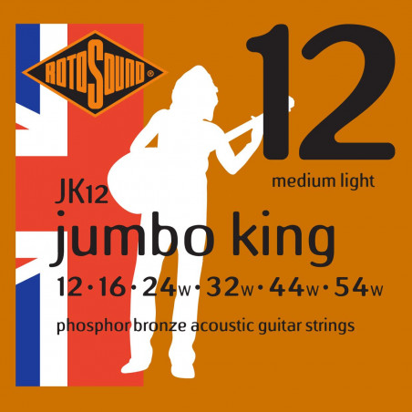Rotosound  JK12 12-54 Jumbo King - Jeu de cordes guitare acoustique