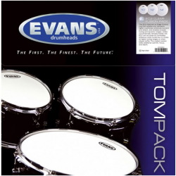 Packs de peaux de toms Evans G2 transparentes, Fusion (10'', 12'' et 14'')