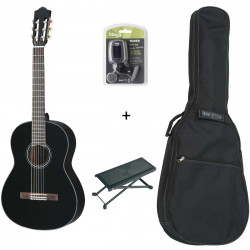 Pack Yamaha C40BL noire - Guitare Classique (+ housse, accordeur et repose pied)