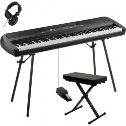 Pack Korg SP280 BK - Piano numérique noir + banquette + Casque