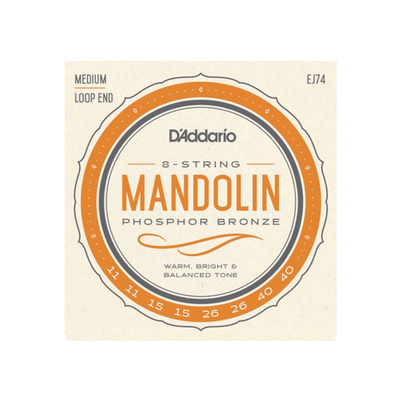 D'Addario EJ74 11-40 médium - Jeu de cordes Mandoline