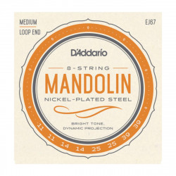 D'Addario EJ67  11-39 médium - Jeu de cordes Mandoline Plaqué Nickel