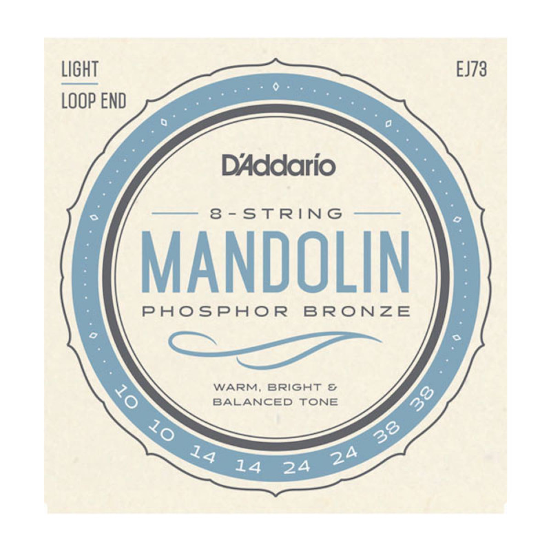 D'addario Phosphor Bronze EJ73 10-38 Light - jeu de cordes pour mandoline