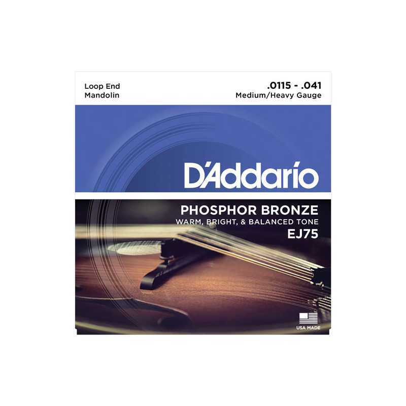 D'Addario Phosphor Bronze EJ75 11,5-41 - Jeu de cordes Mandoline