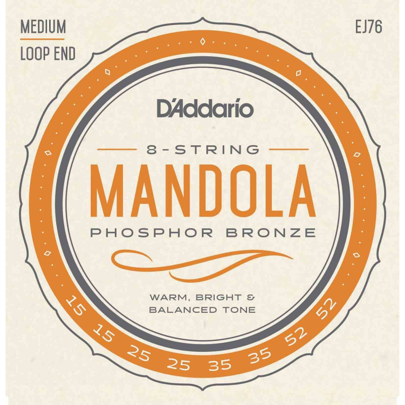 D'Addario Phosphor Bronze EJ76 15-52 - Jeu de cordes mandole