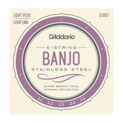 D'Addario EJS57 Custom Médium 11-22 - Jeu de cordes Banjo 5 cordes