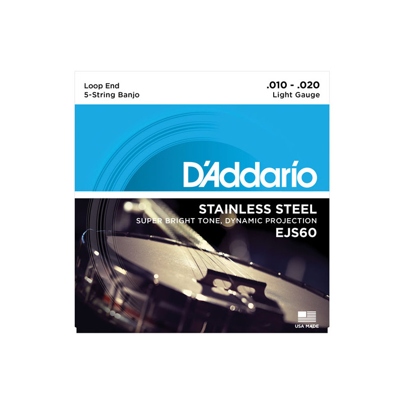 D'Addario EJS60 Light 10-20 - Jeu de cordes Banjo 5 cordes