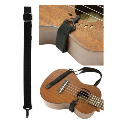 Sangle ukulele Aria - nylon noire avec crochet