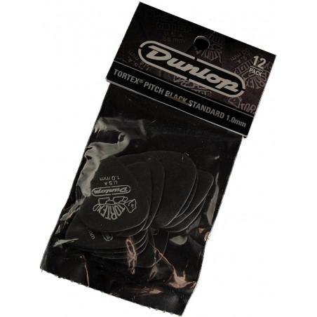 12 mediators Dunlop Tortex Pitch black 1.00 mm - 488P100