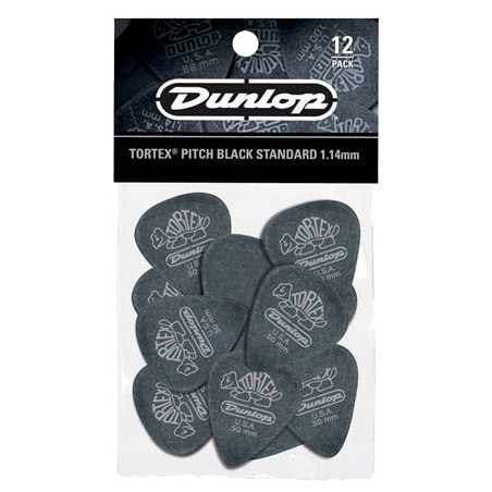 12 mediators Dunlop Tortex Pitch black 1.14 mm - 488P114