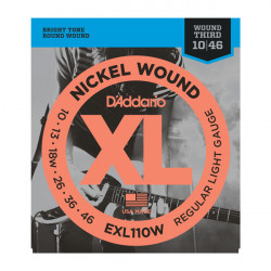 D'Addario EXL110W NickelWound sol filé - Light 10-46 - Jeu de cordes guitare électrique