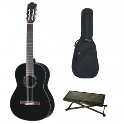 Pack Yamaha C40BL noire - Guitare Classique (+ housse et repose pied)