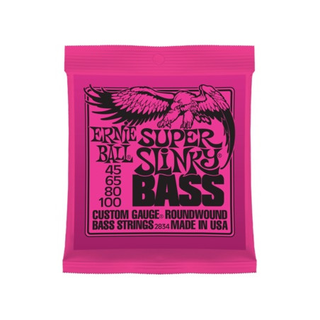 Ernie Ball Super Slinky  Bass 45-100 - Jeu de cordes guitare basse - P02834
