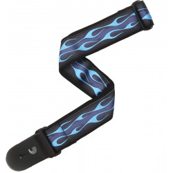 Planet Waves 50F10 Flame Blue - Sangle guitare en nylon 5cm