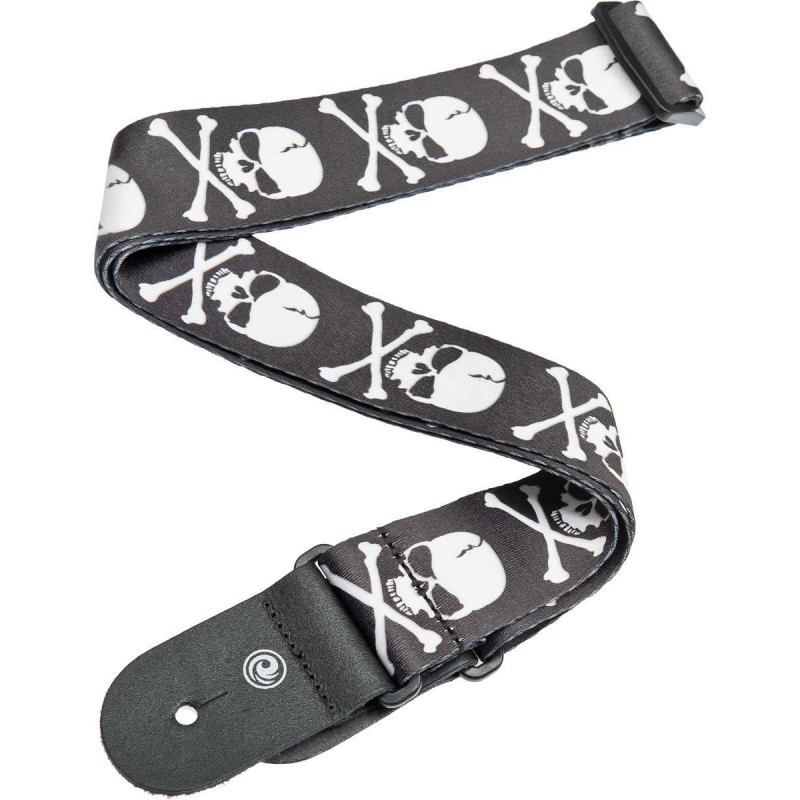 Planet Waves 50H01 Skull - Sangle guitare en nylon 5cm