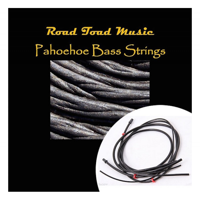 Jeu de Cordes U-Bass 4 cordes Polyuréthane-  Road Toad Music Pahoehoe - noires