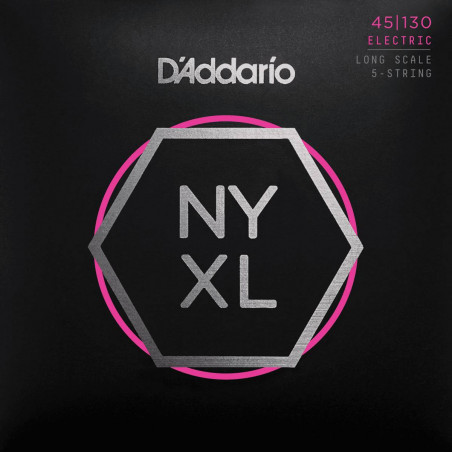 D'Addario NYXL45130 - Régular 45-130 - Jeu de 5 cordes guitare basse