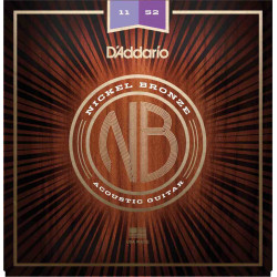 D'Addario NB1152 Custom Light 11-52 - Jeu de cordes pour Guitare acoustique