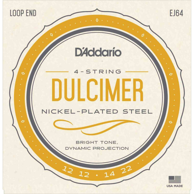 D'Addario EJ64 Dulcimer - Jeu de 4 cordes