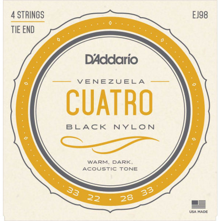 D'Addario EJ98 Cuatro Venezuela - Jeu de 4 cordes