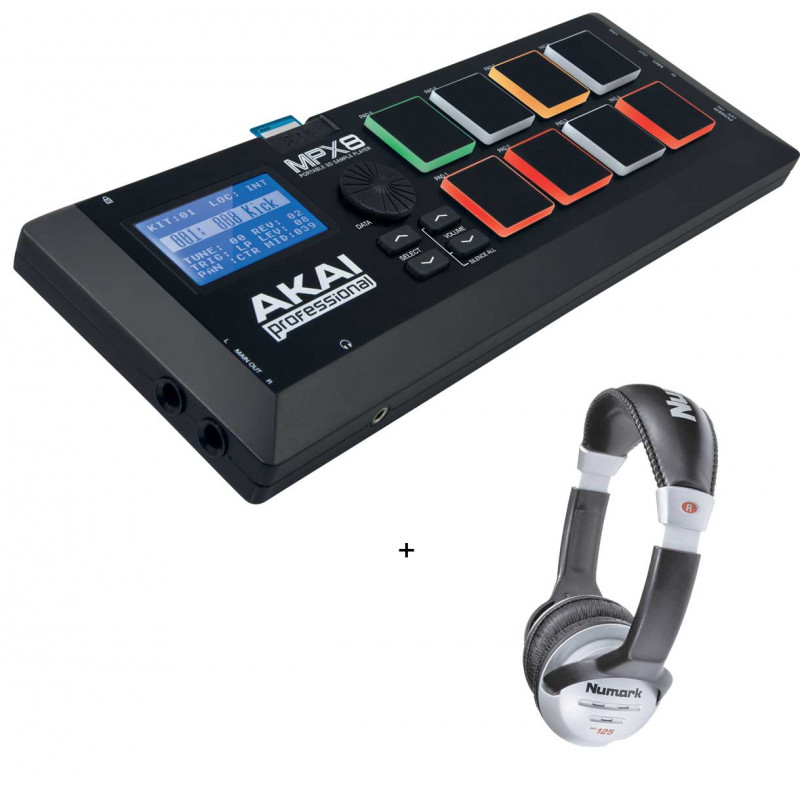 Pack Akai MPX 8  - Lecteur de sample sur carte SD + Casque