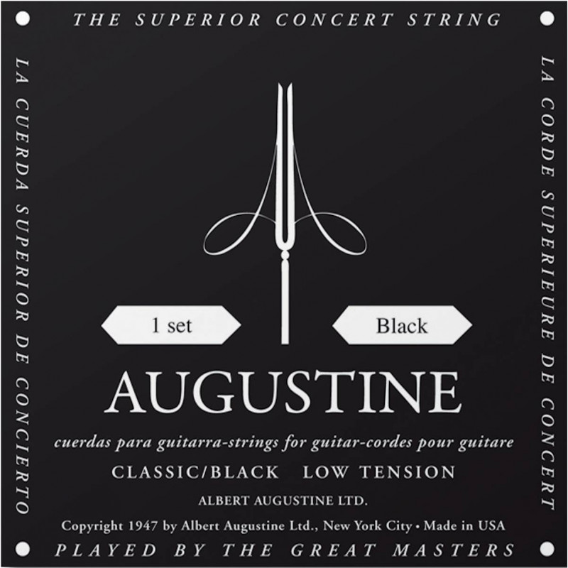 Jeu de cordes guitare classique - Augustine Standard Noir Tirant faible