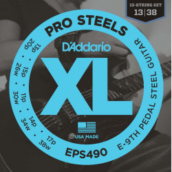 D'addario EPS490 XL Prosteels 13-38 - Jeu de cordes guitare électrique Pedal Steel E9th