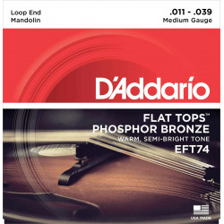 D'addario EFT74 Flat Tops Medium 11-39 - Jeu de corde mandoline