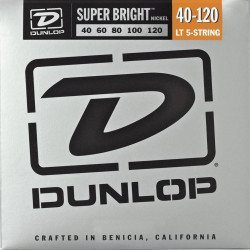 Dunlop Super Bright Nickel Plated Steel light 40-120 - Jeu 5 cordes guitare basse