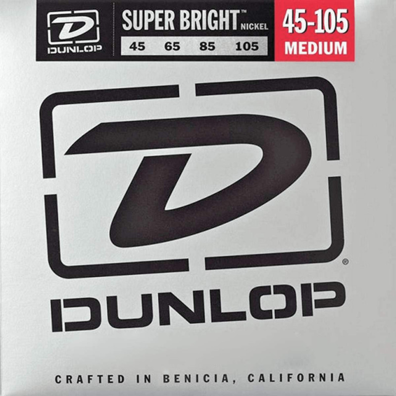 Dunlop Super Bright Nickel Plated Steel Médium 45-105 - Jeu cordes guitare basse