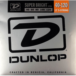Dunlop Super Bright Stainless Steel light 40-120 - Jeu 5 cordes guitare basse